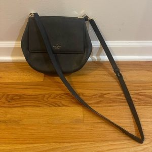 Kate Spade Black Leather Saddle Purse